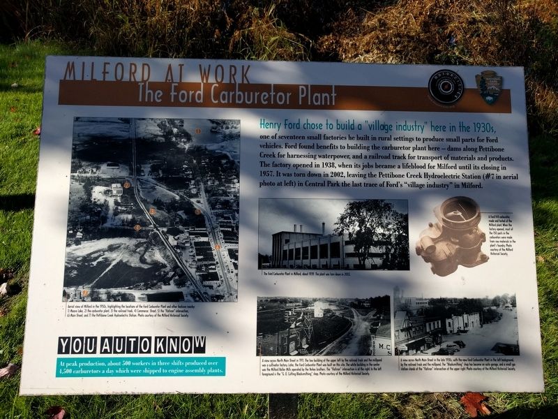 Milford at Work Marker. Click for full size. Milford at Work Marker image. Click for full size.
