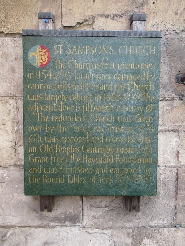 St. Sampson’s Church Marker. Click for full size. St. Sampson’s Church Marker image. Click for full size.