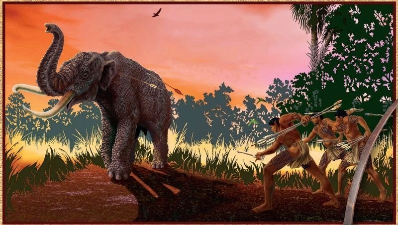 Marker detail: Prehistoric Florida Indians used atlatls to hunt Ice Age mastodons image. Click for full size.