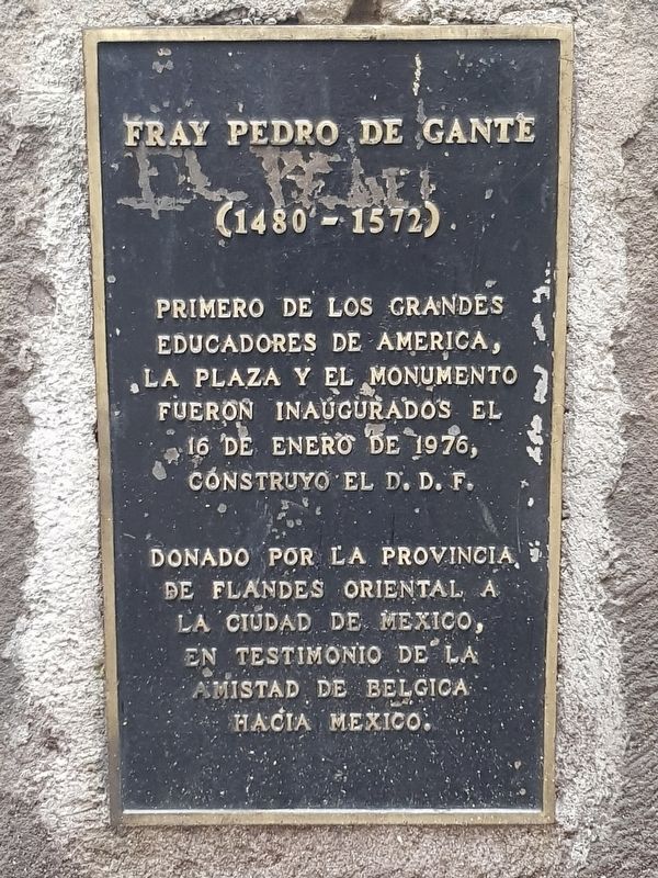 Friar Pedro de Gante Marker. Click for full size. Friar Pedro de Gante Marker image. Click for full size.