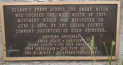 Starrh's Ferry Marker image. Click for full size.