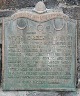 Rock Creek Station Marker image. Click for full size.