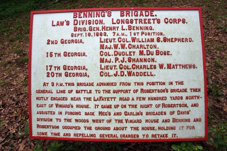 Bennings's Brigade Marker image. Click for full size.