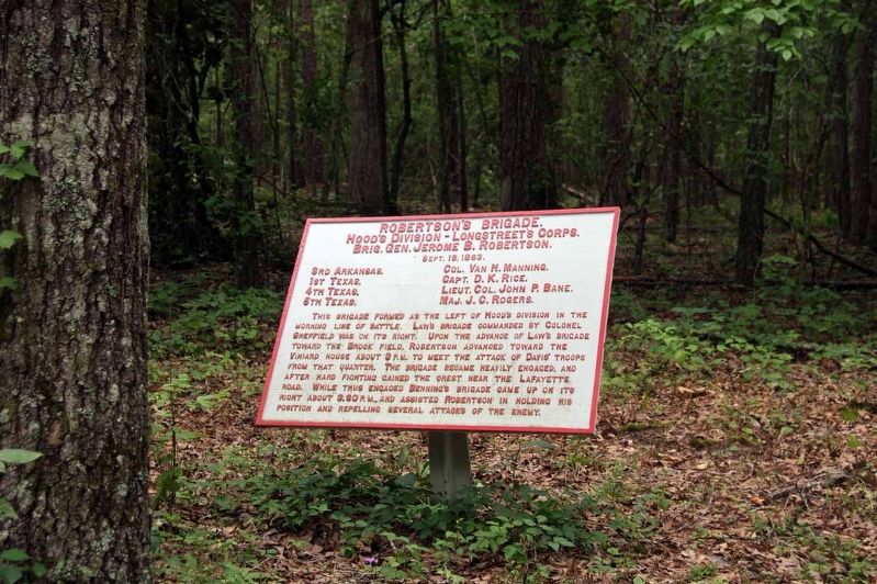 Robertson's Brigade Marker. Click for full size. Robertson's Brigade Marker image. Click for full size.
