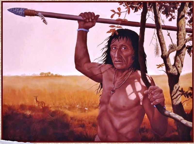 Marker detail: Native American hunting in Florida image. Click for full size.