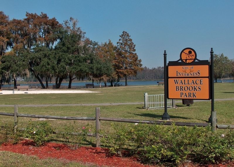 Wallace Brooks Park Sign (<i>located on opposite side of Withlacoochee State Trail from marker</i>) image. Click for full size.