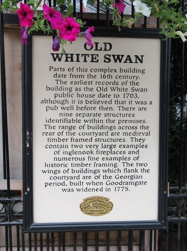 Old White Swan Marker. Click for full size. Old White Swan Marker image. Click for full size.