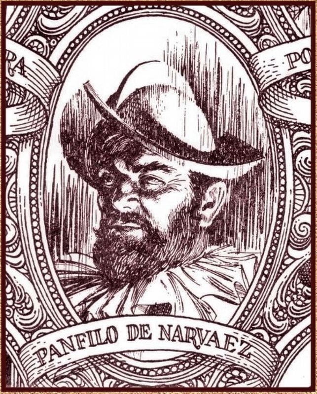 Marker detail: Pnfilo de Narvez image. Click for full size.