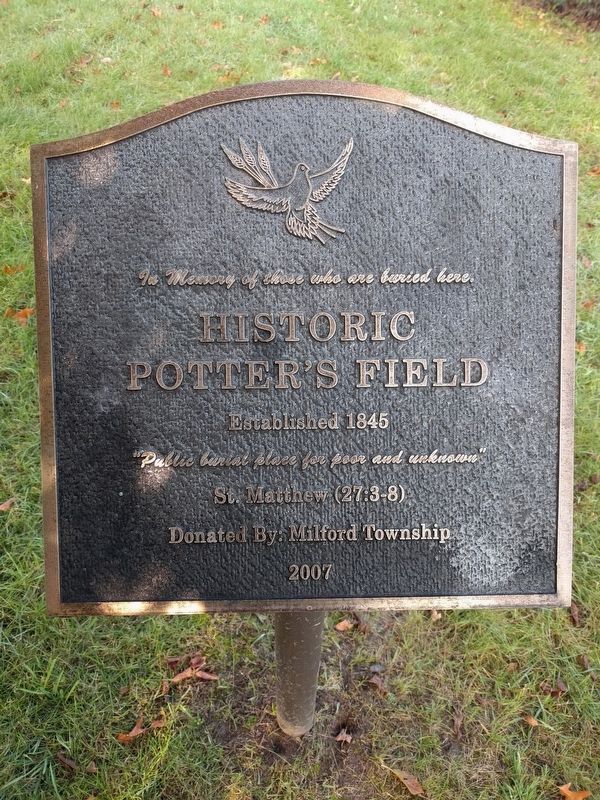 Oak Grove Cemetery - Potter's Field Marker. Click for full size. Oak Grove Cemetery - Potter's Field Marker image. Click for full size.