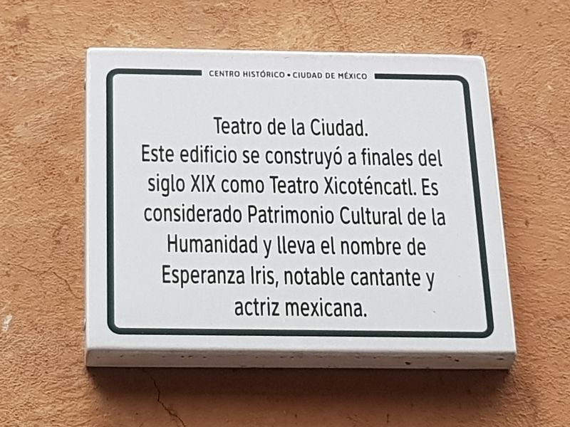 Teatro de la Ciudad Marker image. Click for full size.