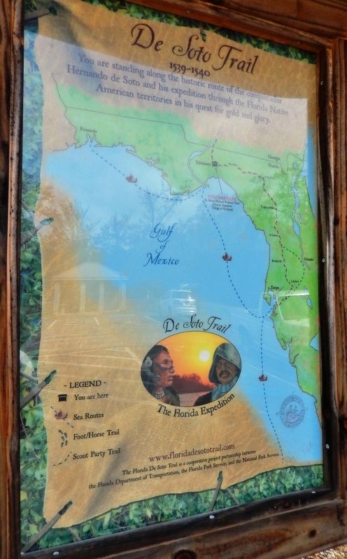 De Soto Trail Map (<i>panel to the left of marker in kiosk</i>) image. Click for full size.