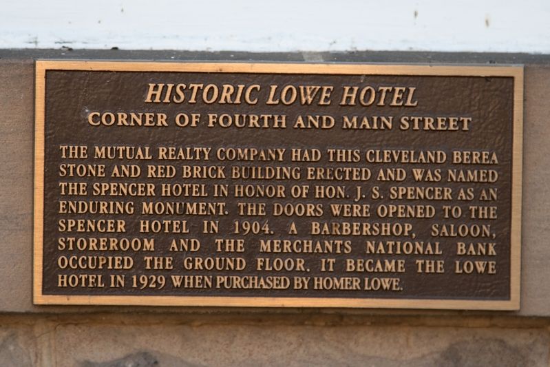 Historic Lowe Hotel Marker image. Click for full size.