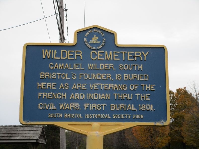 Wilder Cemetery Marker. Click for full size. Wilder Cemetery Marker image. Click for full size.