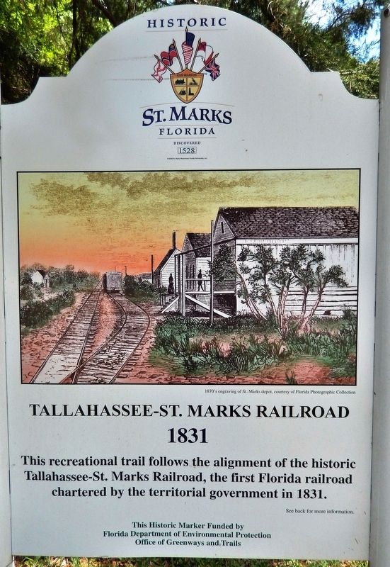 Tallahassee - St. Marks Railroad Marker image. Click for full size.