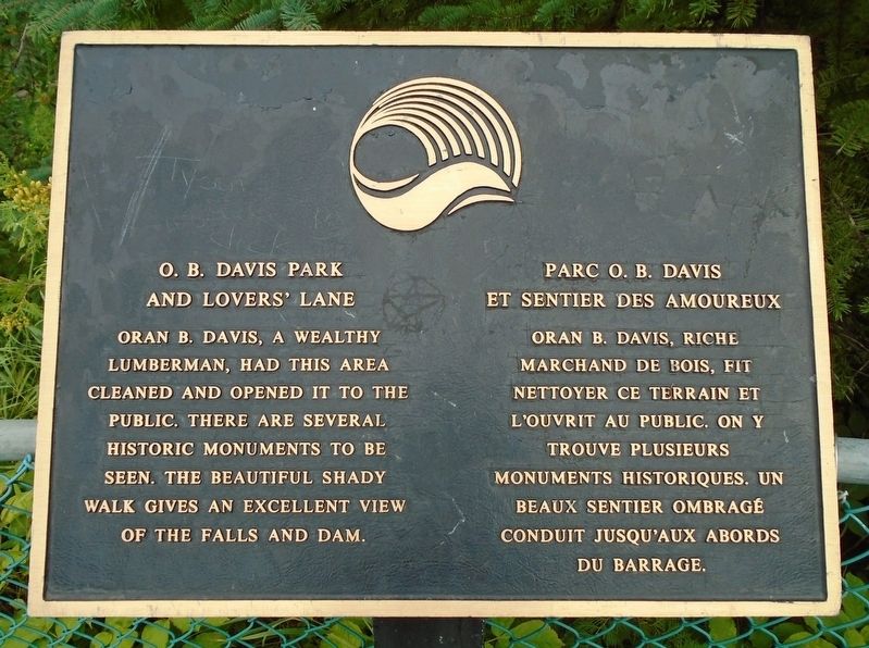 O. B. Davis Park and Lovers' Lane Marker image. Click for full size.