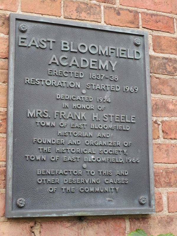 East Bloomfield Academy Marker. Click for full size. East Bloomfield Academy Marker image. Click for full size.