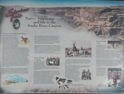 Native Americans and life in the Snake River Canyon panel image. Click for full size.