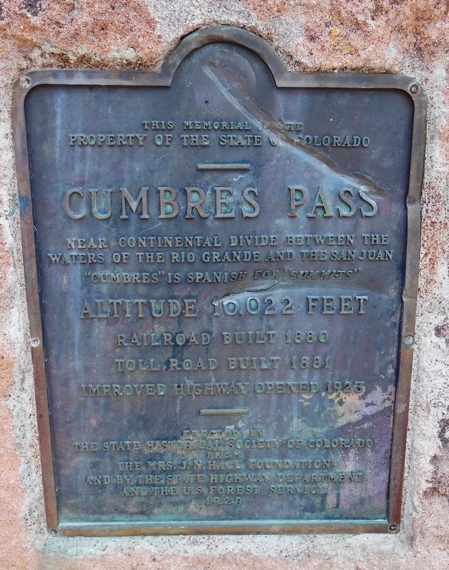 Cumbres Pass Marker. Click for full size. Cumbres Pass Marker image. Click for full size.