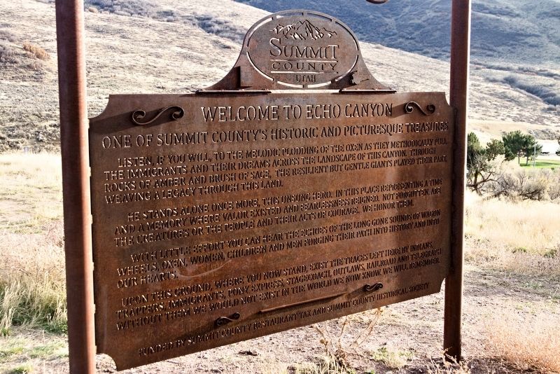 Welcome to Echo Canyon Marker image. Click for full size.