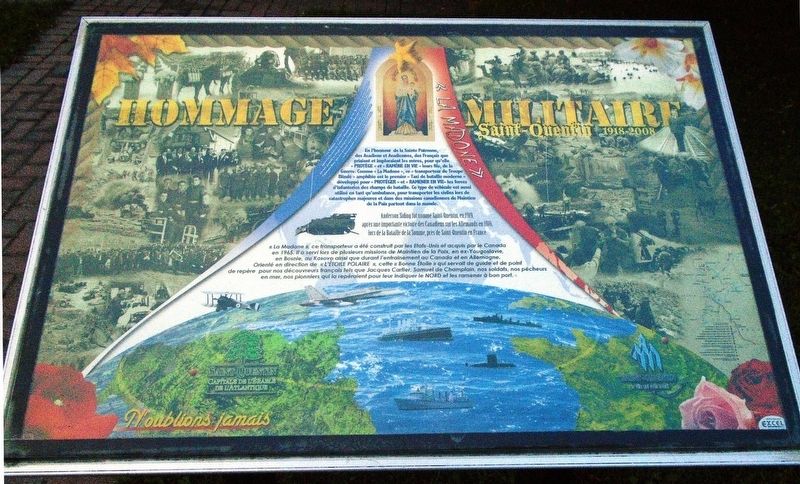 Saint-Quentin Hommage militaire / Military Tribute Marker. Click for full size. Saint-Quentin Hommage militaire / Military Tribute Marker image. Click for full size.