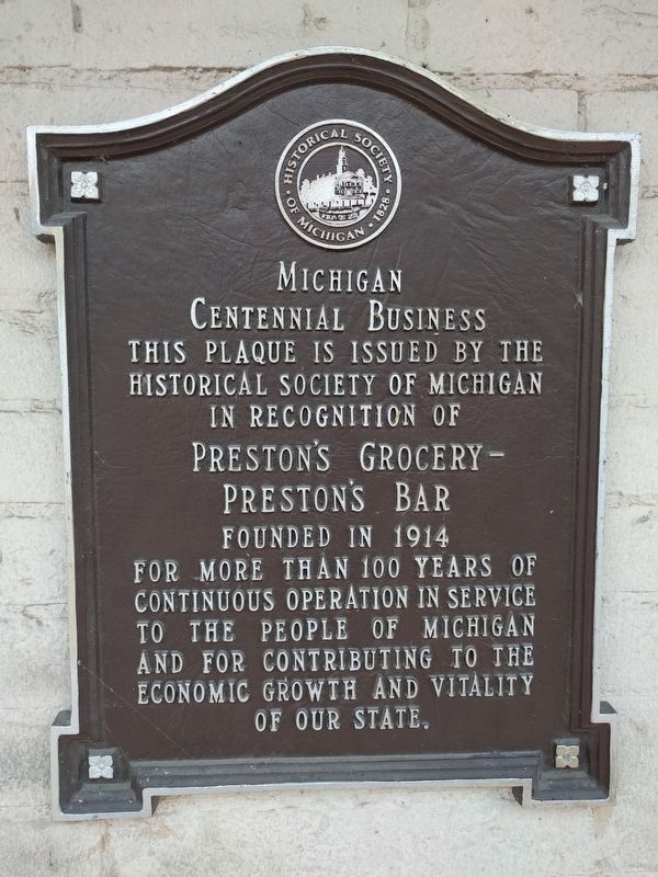 Preston's Grocery - Preston's Bar Marker image. Click for full size.