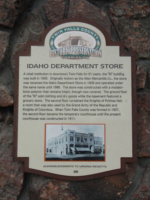 Idaho Department Store Marker image. Click for full size.