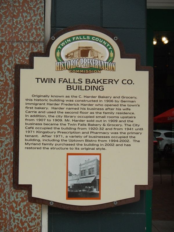 Twin Falls Bakery Co. Building Marker image. Click for full size.