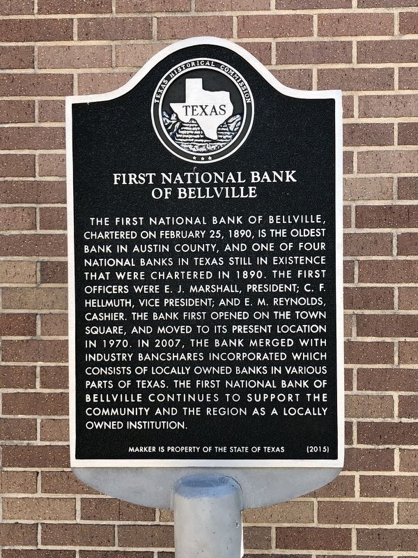 First National Bank of Bellville Marker image. Click for full size.