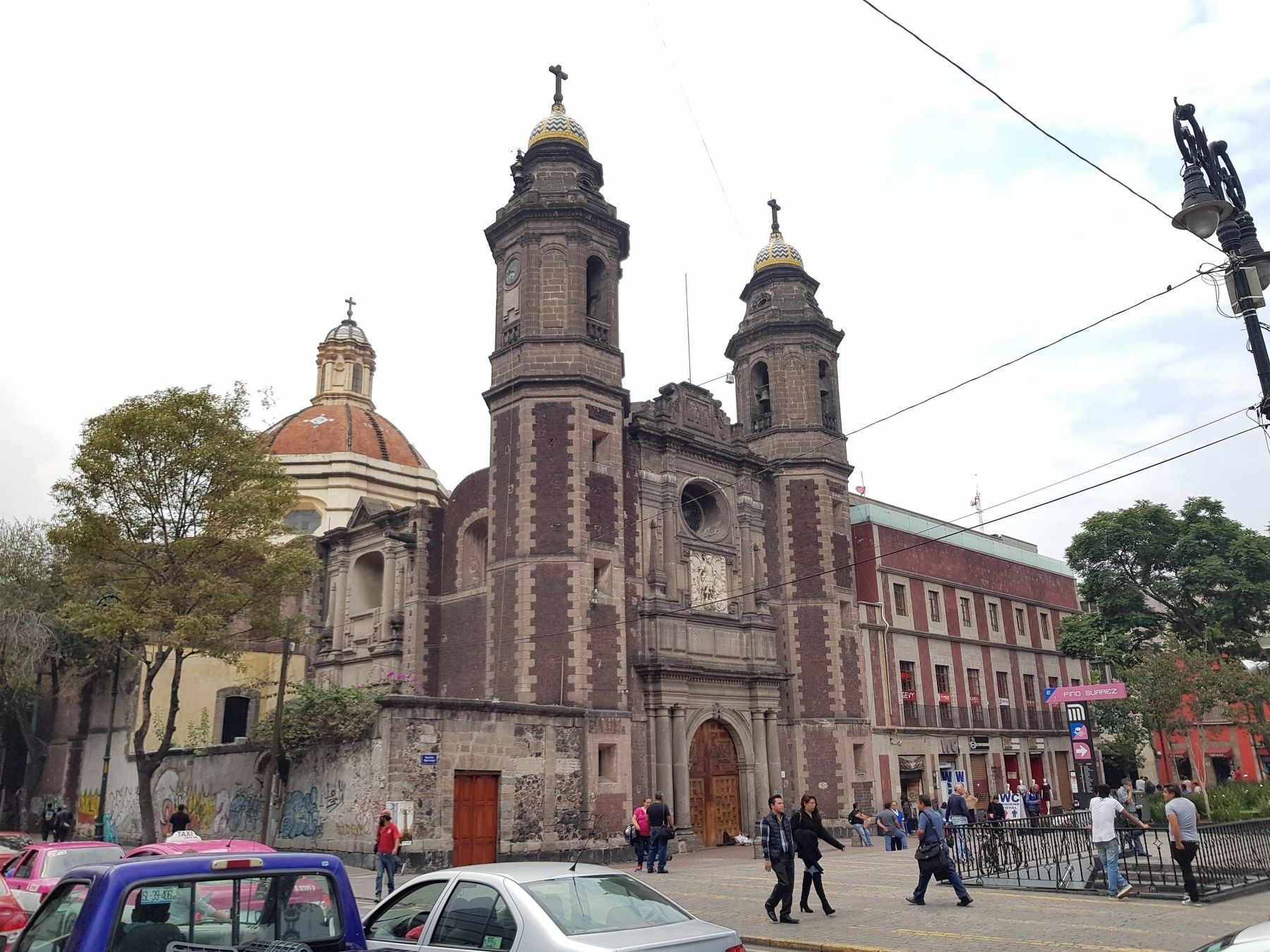 Temple of San Miguel Arcángel and Marker. Click for full size. Temple of San Miguel Arcángel and Marker image. Click for full size.