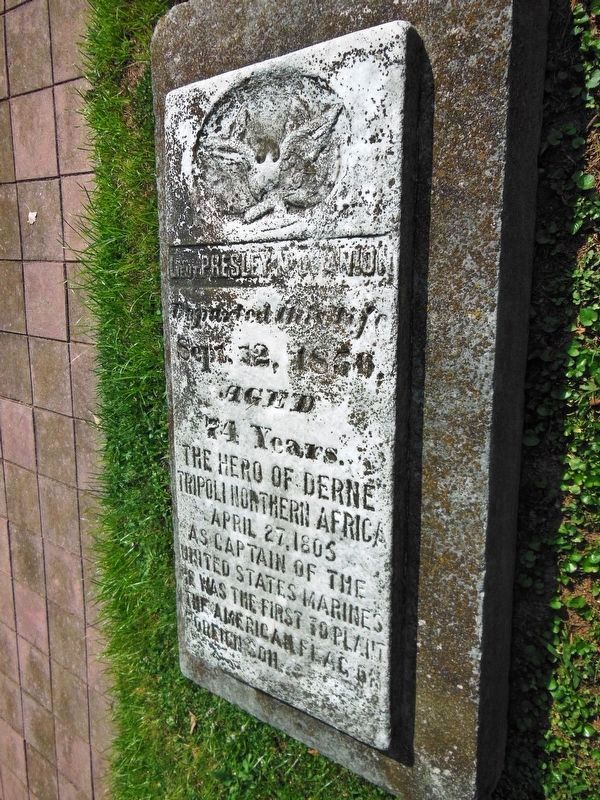 Presley O'Bannon Tombstone (<i>located near marker</i>). Click for full size. Presley O'Bannon Tombstone (<i>located near marker</i>) image. Click for full size.