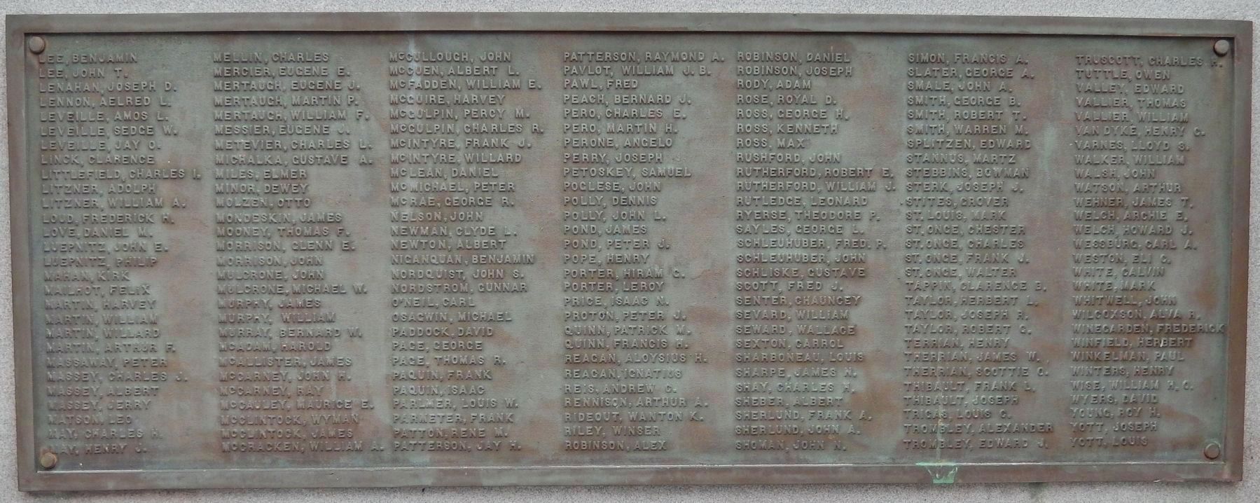 War Memorial Name Panel (<i>right side</i>) image. Click for full size.