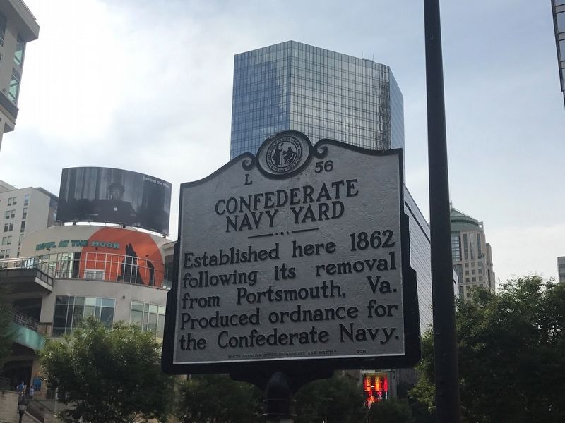 Confederate Navy Yard Marker. Click for full size. Confederate Navy Yard Marker image. Click for full size.