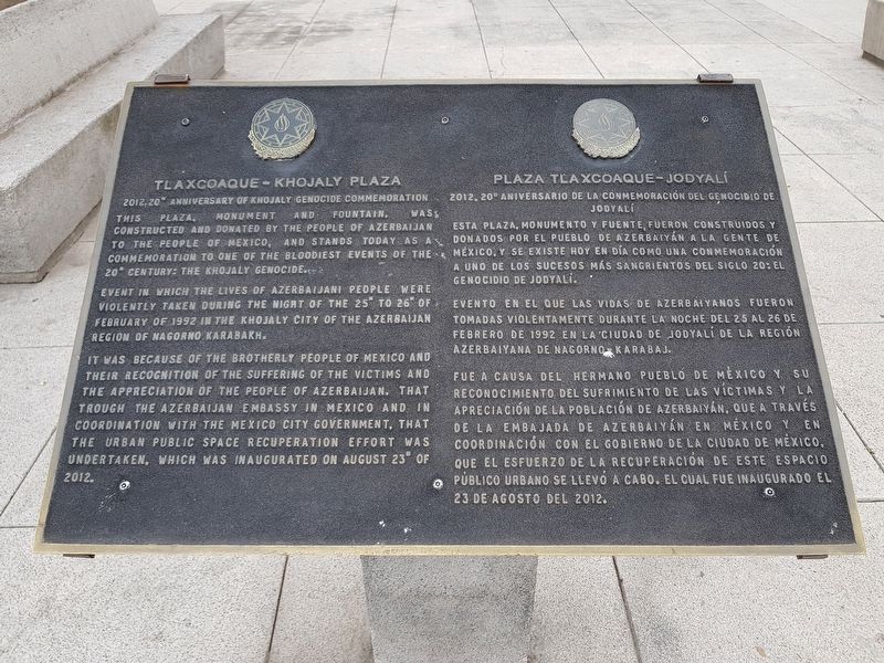 An additional marker to the Tlaxcoaque-Khojaly Plaza image. Click for full size.