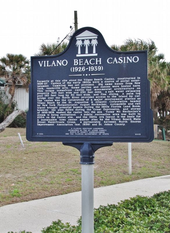 Vilano Beach Casino Marker (<i>tall view</i>) image. Click for full size.