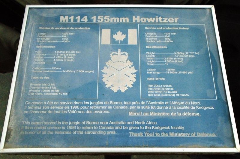 M114 155mm Howitzer Marker. Click for full size. M114 155mm Howitzer Marker image. Click for full size.