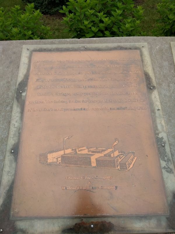 Walk of History Marker [Panel 6 - Owosso Casket Company & Woodard Furniture Company] image. Click for full size.