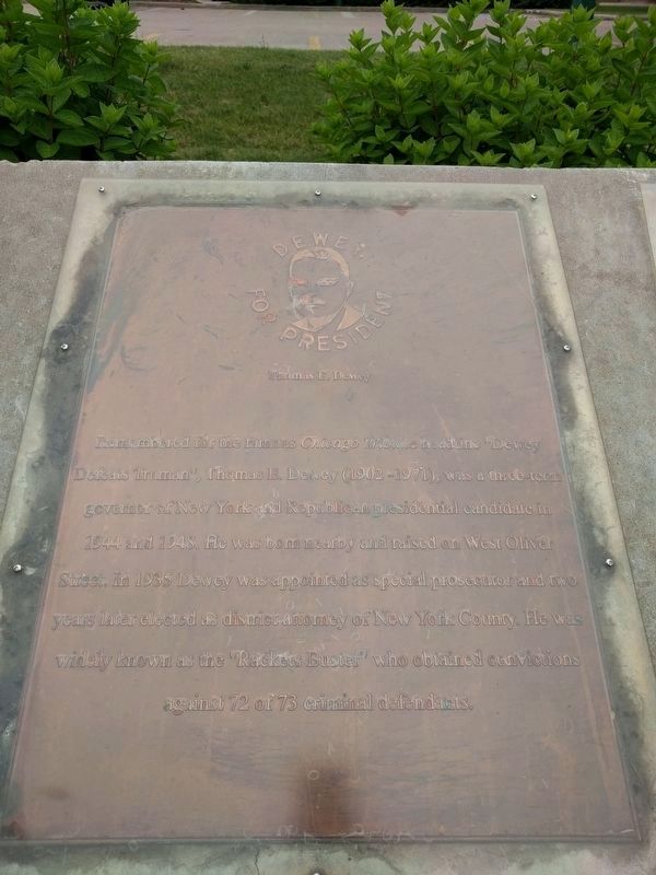Walk of History Marker [Panel 11 - Thomas E. Dewey] image. Click for full size.