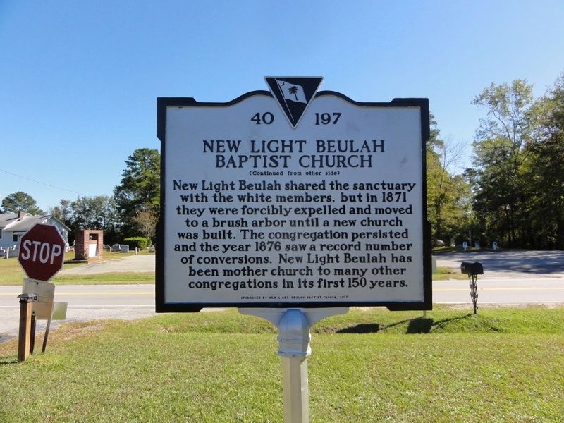 New Light Beulah Baptist Church Marker image. Click for full size.