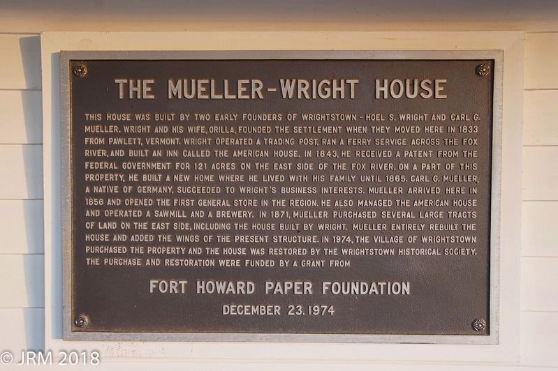 The Mueller-Wright House Marker image. Click for full size.
