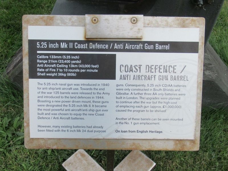 Coast Defence Gun Barrel Marker. Click for full size. Coast Defence Gun Barrel Marker image. Click for full size.