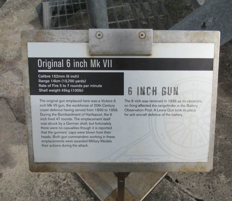 6 inch Mk VII Gun Marker image. Click for full size.