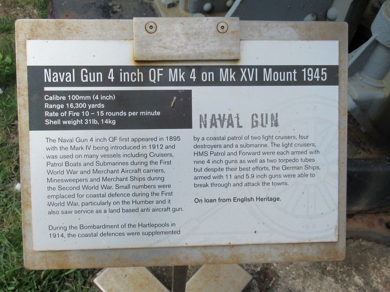Naval Gun 4 inch Marker image. Click for full size.