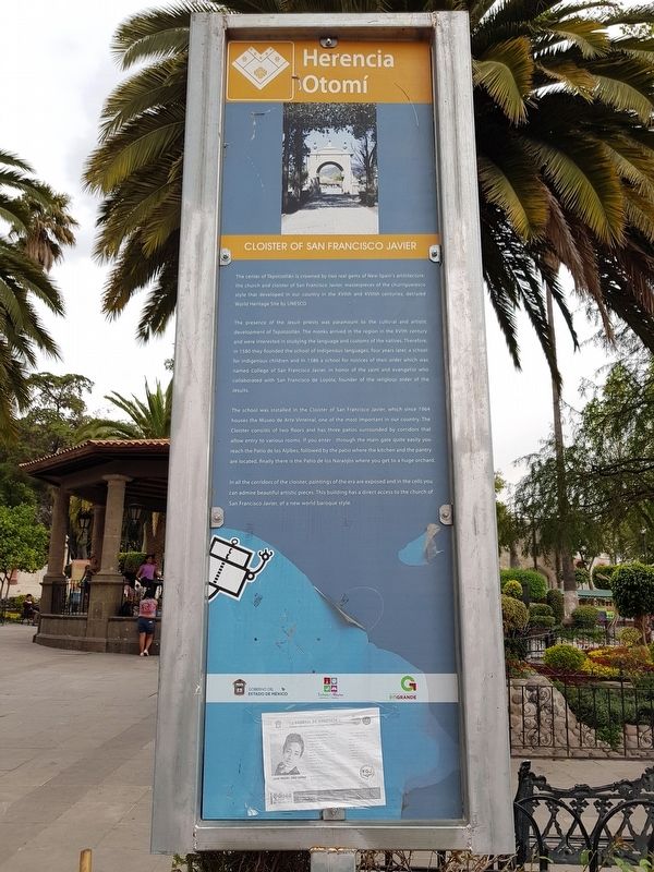 The Cloister of San Francisco Javier Marker English text. Click for full size. The Cloister of San Francisco Javier Marker English text image. Click for full size.