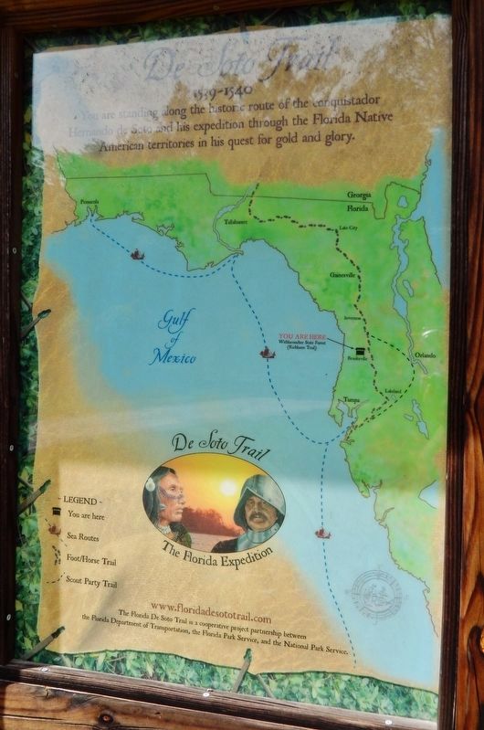 De Soto Trail Map (<i>panel to the left of marker in kiosk</i>) image. Click for full size.