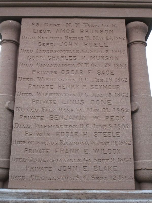 East Bloomfield Civil War Memorial image. Click for full size.