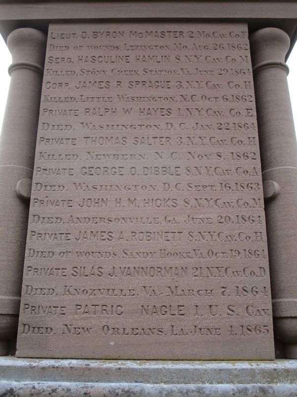 East Bloomfield Civil War Memorial. Click for full size. East Bloomfield Civil War Memorial image. Click for full size.