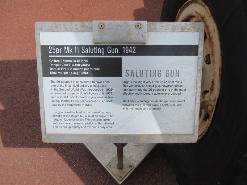 25pr Saluting Gun 1942 Marker image. Click for full size.