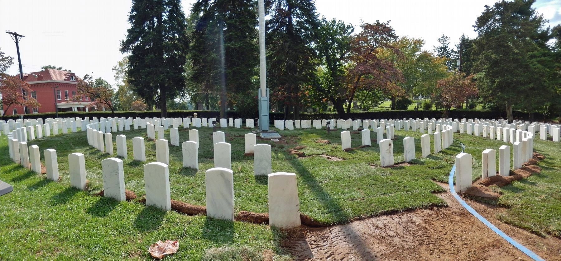 Lexington Cemetery Veterans Circle (<i>view from near marker; grounds under renovation</i>) image. Click for full size.
