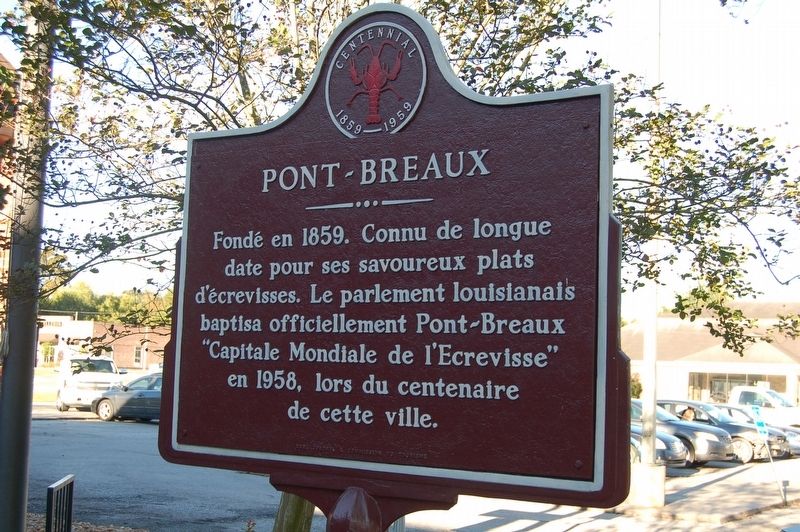 Pont-Breaux (French language) side of the marker. Click for full size. Pont-Breaux (French language) side of the marker image. Click for full size.