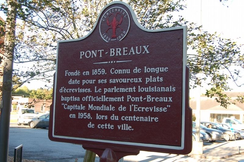Pont-Breaux (French language) side of the marker image. Click for full size.